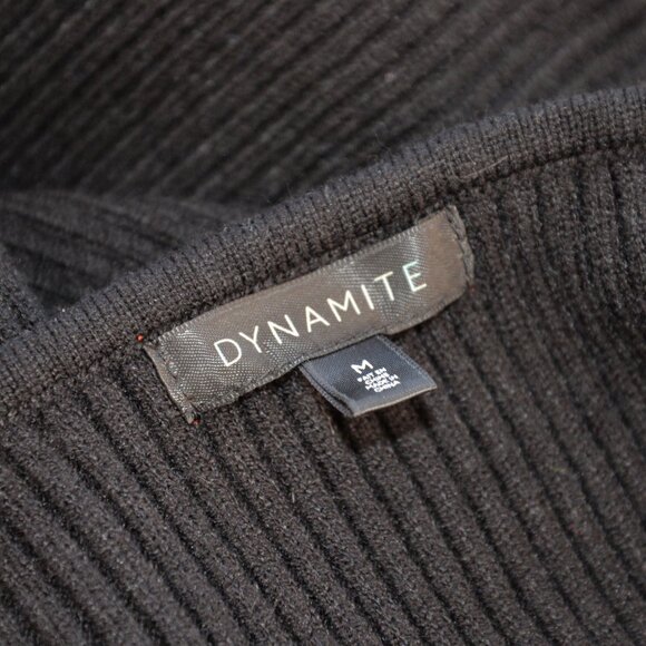 NWOT Dynamite Ribbed Sweater Black Sz M - Picture 5 of 8
